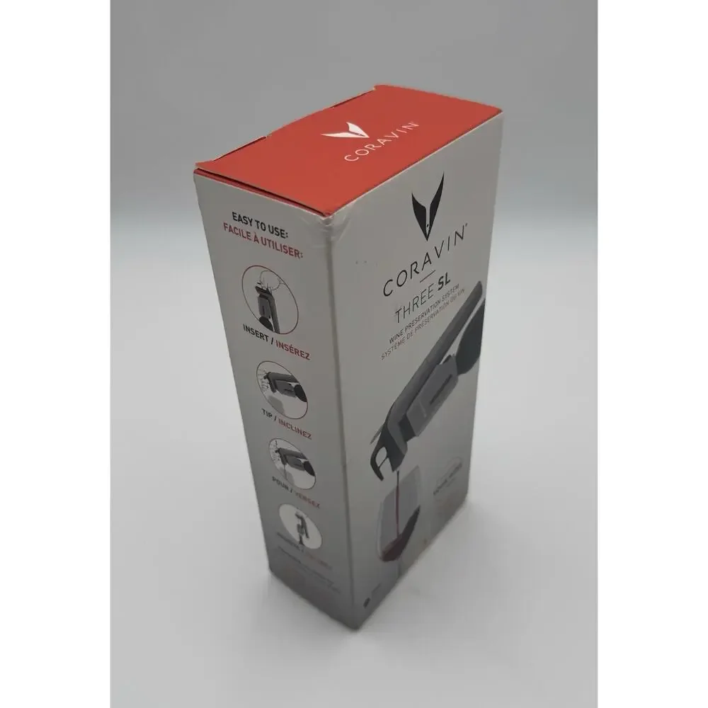 NEW Coravin Timeless Three SL Wine Preservation System with Argon Capsule Grey